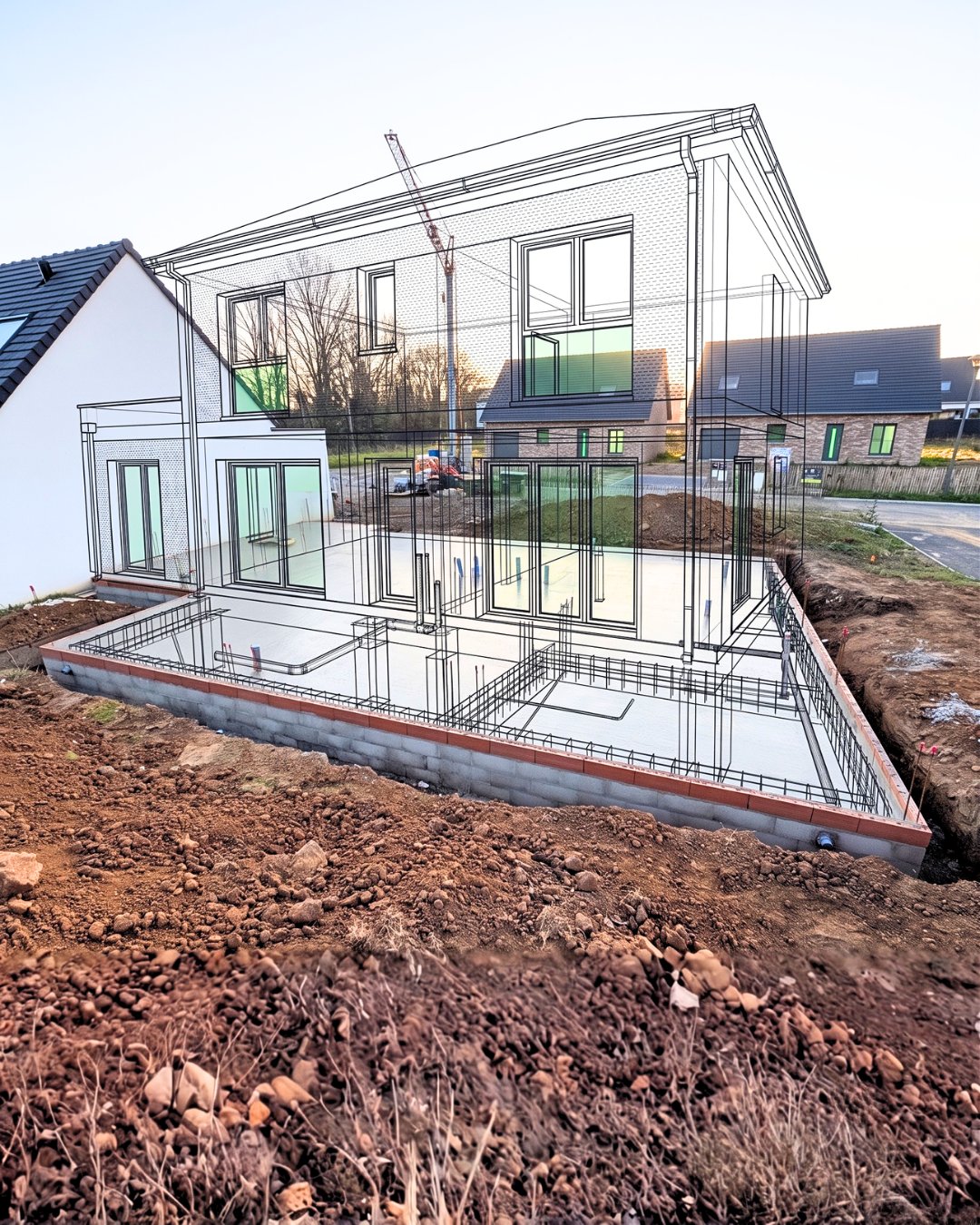 Projection architecturale d’une maison sur son terrain